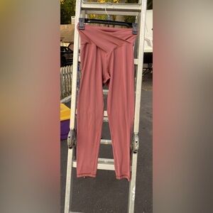 Aerie maroon crossover leggings